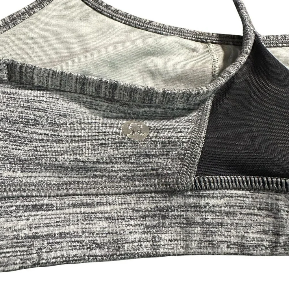 Lululemon Flow Y Sports Bra Women's Size 8 Heather Gray Bralette Not Padded